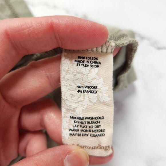 Soft Surroundings Timely Turtleneck Green Trapeze Shirt Top Petite Large PL - Picture 7 of 7